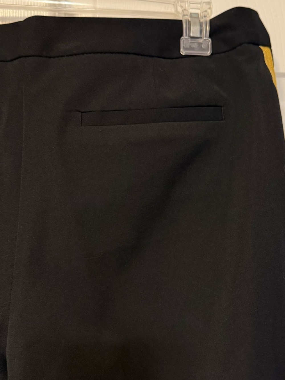 Worthington Black Ankle Pants Gold Tuxedo Stripe Modern Fit Dress Trousers 8 - Picture 6 of 8
